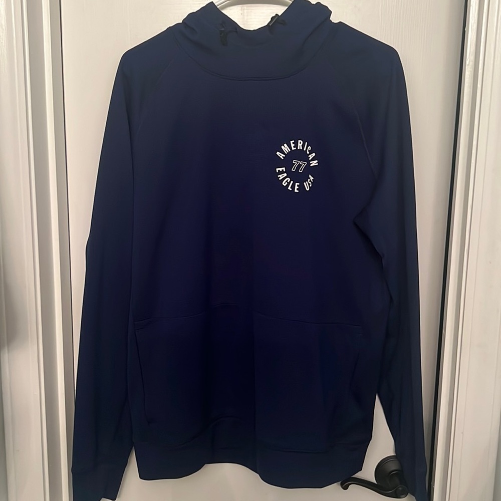 American Eagle navy blue hooded pullover